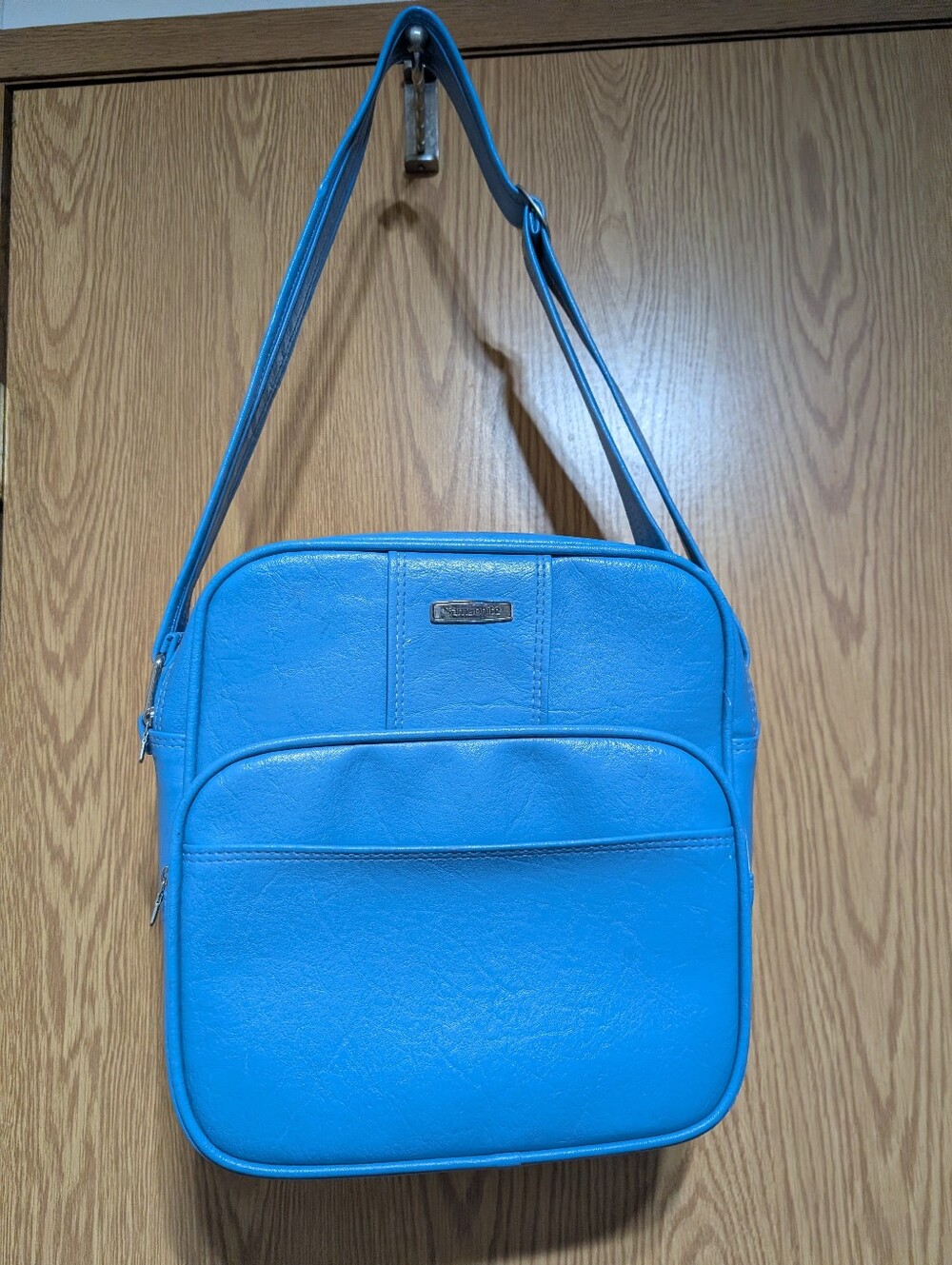 Vintage Samsonite Silhouette Carry On Overnight Travel Bag Blue Adjustable Strap